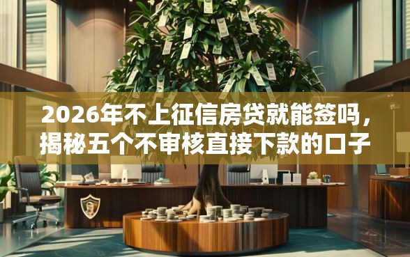 2026年不上征信房贷就能签吗，揭秘五个不审核直接下款的口子