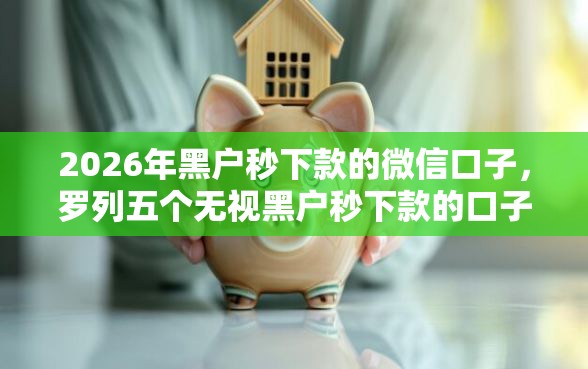 2026年黑户秒下款的微信口子，罗列五个无视黑户秒下款的口子