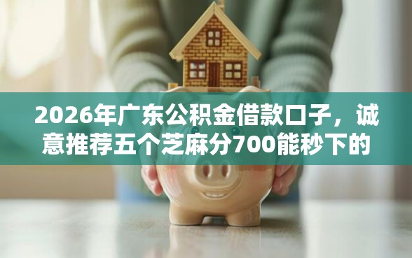 2026年广东公积金借款口子，诚意推荐五个芝麻分700能秒下的软件