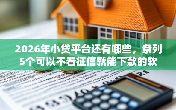 2026年小贷平台还有哪些，条列5个可以不看征信就能下款的软件