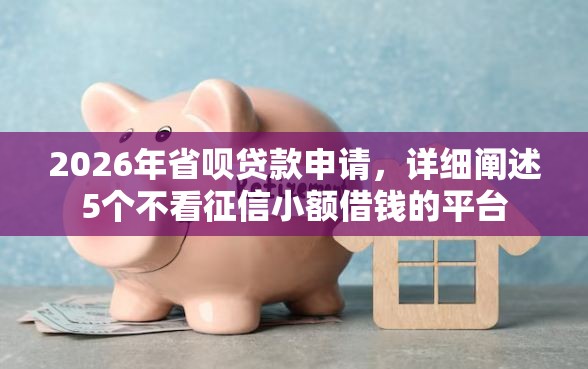2026年省呗贷款申请，详细阐述5个不看征信小额借钱的平台
