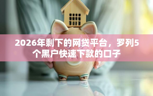 2026年剩下的网贷平台，罗列5个黑户快速下款的口子