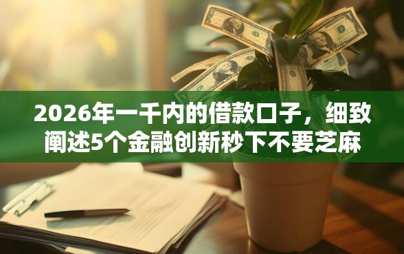 2026年一千内的借款口子，细致阐述5个金融创新秒下不要芝麻分的口子