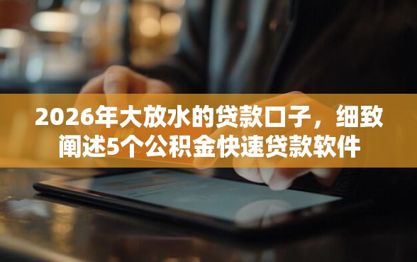 2026年大放水的贷款口子，细致阐述5个公积金快速贷款软件