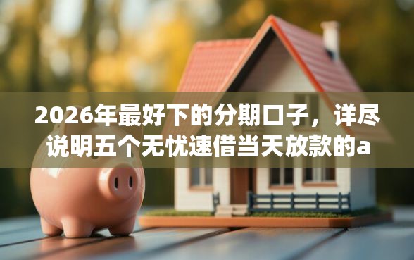 2026年最好下的分期口子，详尽说明五个无忧速借当天放款的app