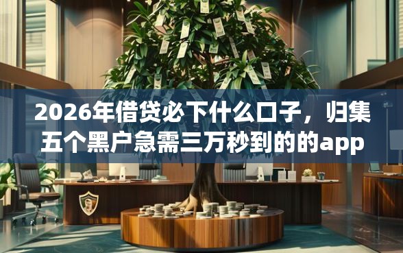 2026年借贷必下什么口子，归集五个黑户急需三万秒到的的app