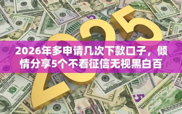 2026年多申请几次下款口子，倾情分享5个不看征信无视黑白百分百下款网贷口子