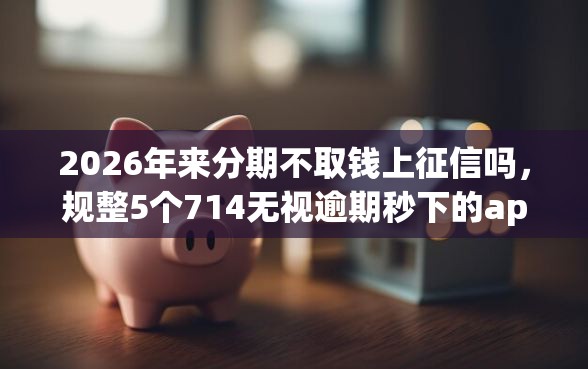 2026年来分期不取钱上征信吗，规整5个714无视逾期秒下的app