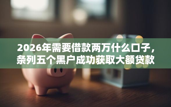 2026年需要借款两万什么口子，条列五个黑户成功获取大额贷款的口子