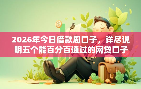 2026年今日借款周口子，详尽说明五个能百分百通过的网贷口子