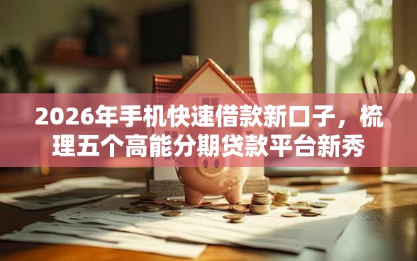 2026年手机快速借款新口子，梳理五个高能分期贷款平台新秀