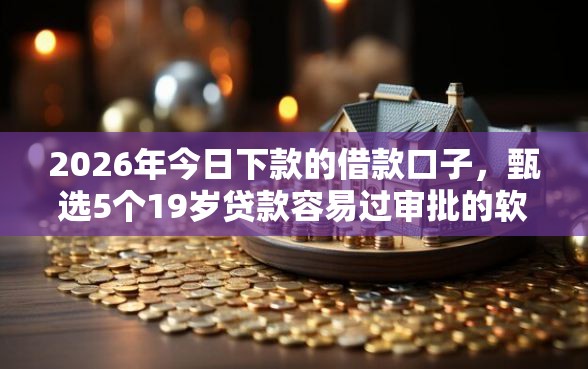 2026年今日下款的借款口子，甄选5个19岁贷款容易过审批的软件