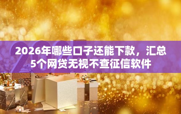 2026年哪些口子还能下款，汇总5个网贷无视不查征信软件