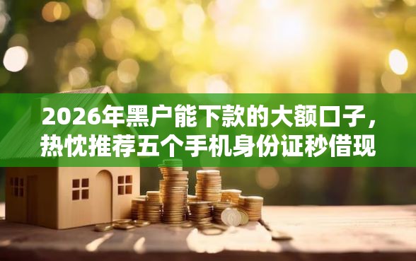 2026年黑户能下款的大额口子，热忱推荐五个手机身份证秒借现金的口子
