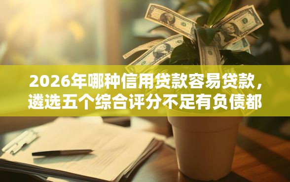 2026年哪种信用贷款容易贷款，遴选五个综合评分不足有负债都能下款软件