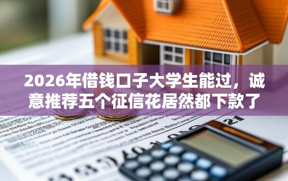 2026年借钱口子大学生能过，诚意推荐五个征信花居然都下款了的软件