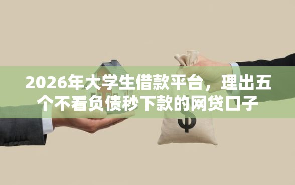 2026年大学生借款平台，理出五个不看负债秒下款的网贷口子