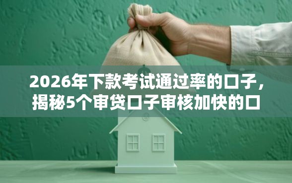 2026年下款考试通过率的口子，揭秘5个审贷口子审核加快的口子