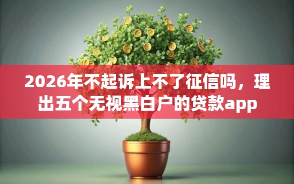 2026年不起诉上不了征信吗，理出五个无视黑白户的贷款app