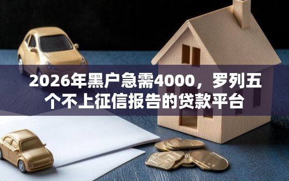 2026年黑户急需4000，罗列五个不上征信报告的贷款平台