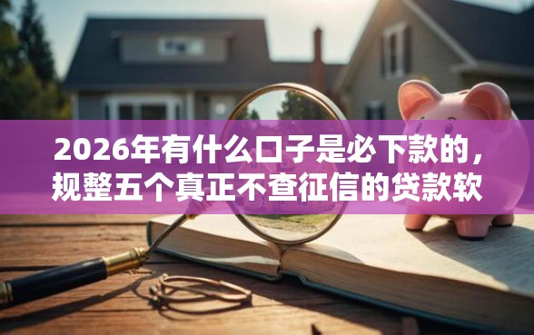 2026年有什么口子是必下款的，规整五个真正不查征信的贷款软件