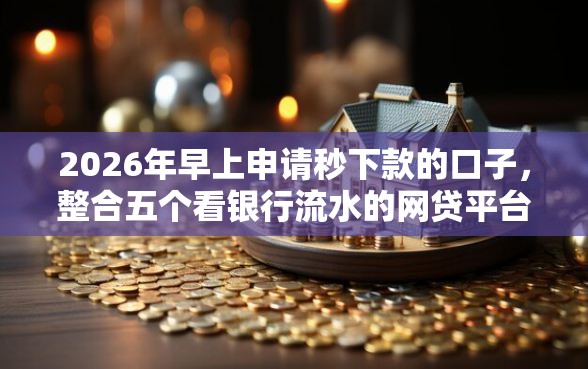 2026年早上申请秒下款的口子，整合五个看银行流水的网贷平台