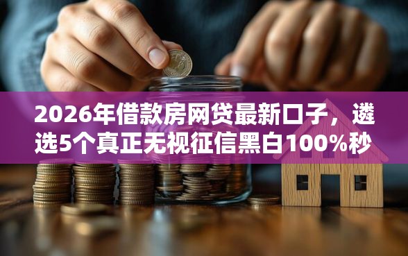 2026年借款房网贷最新口子，遴选5个真正无视征信黑白100%秒下网贷
