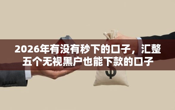 2026年有没有秒下的口子，汇整五个无视黑户也能下款的口子