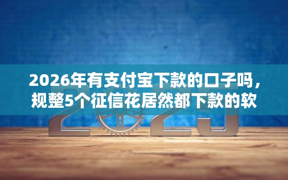 2026年有支付宝下款的口子吗，规整5个征信花居然都下款的软件