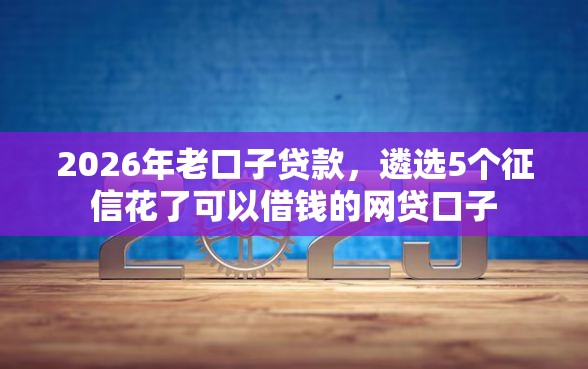 2026年老口子贷款，遴选5个征信花了可以借钱的网贷口子