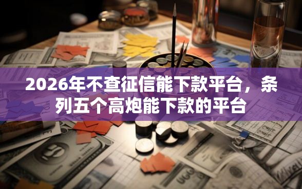 2026年不查征信能下款平台，条列五个高炮能下款的平台