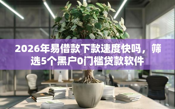 2026年易借款下款速度快吗，筛选5个黑户0门槛贷款软件