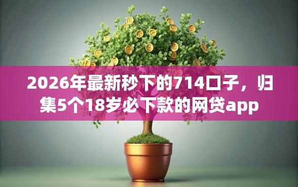 2026年最新秒下的714口子，归集5个18岁必下款的网贷app