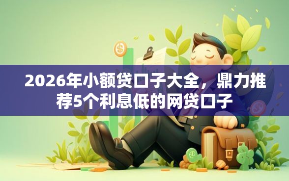 2026年小额贷口子大全，鼎力推荐5个利息低的网贷口子