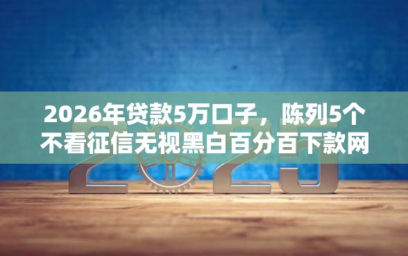 2026年贷款5万口子，陈列5个不看征信无视黑白百分百下款网贷平台