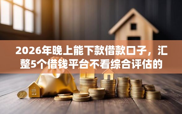 2026年晚上能下款借款口子，汇整5个借钱平台不看综合评估的app
