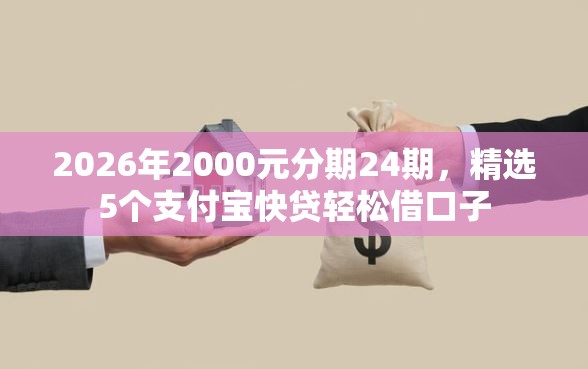 2026年2000元分期24期，精选5个支付宝快贷轻松借口子