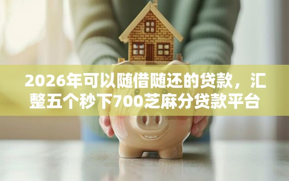 2026年可以随借随还的贷款，汇整五个秒下700芝麻分贷款平台