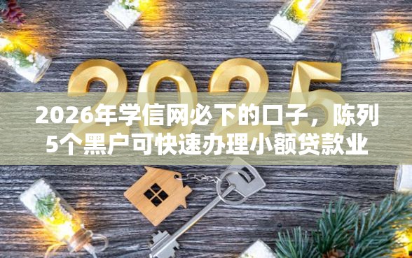 2026年学信网必下的口子，陈列5个黑户可快速办理小额贷款业务的软件