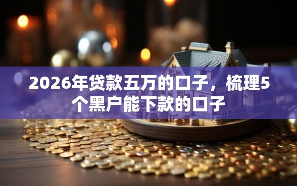 2026年贷款五万的口子，梳理5个黑户能下款的口子