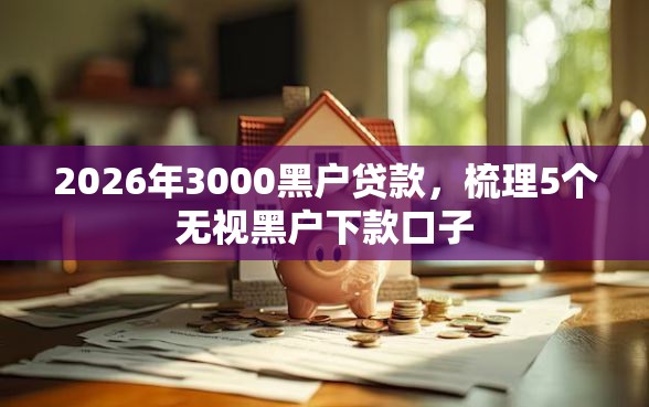 2026年3000黑户贷款，梳理5个无视黑户下款口子