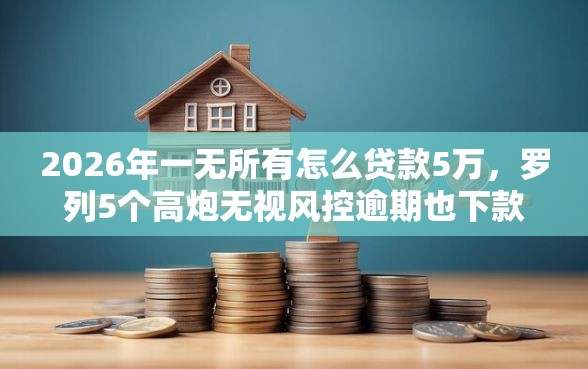 2026年一无所有怎么贷款5万，罗列5个高炮无视风控逾期也下款的口子