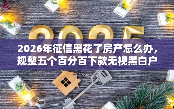 2026年征信黑花了房产怎么办，规整五个百分百下款无视黑白户口子