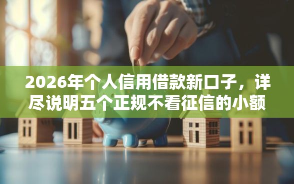 2026年个人信用借款新口子，详尽说明五个正规不看征信的小额贷款软件