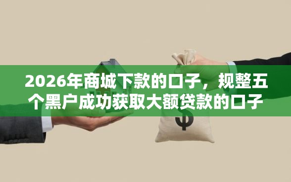 2026年商城下款的口子，规整五个黑户成功获取大额贷款的口子