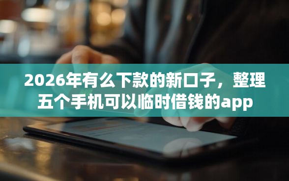 2026年有么下款的新口子，整理五个手机可以临时借钱的app