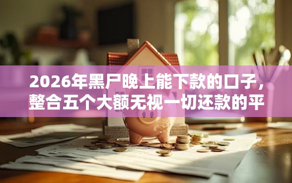 2026年黑尸晚上能下款的口子，整合五个大额无视一切还款的平台