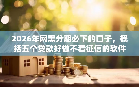2026年网黑分期必下的口子，概括五个贷款好做不看征信的软件
