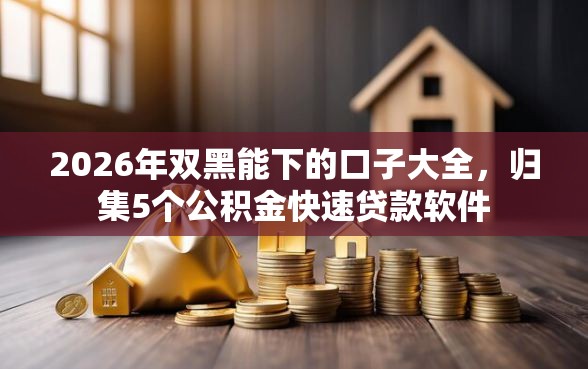 2026年双黑能下的口子大全，归集5个公积金快速贷款软件