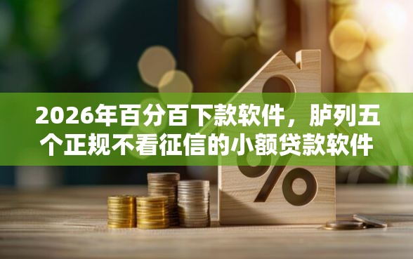 2026年百分百下款软件，胪列五个正规不看征信的小额贷款软件